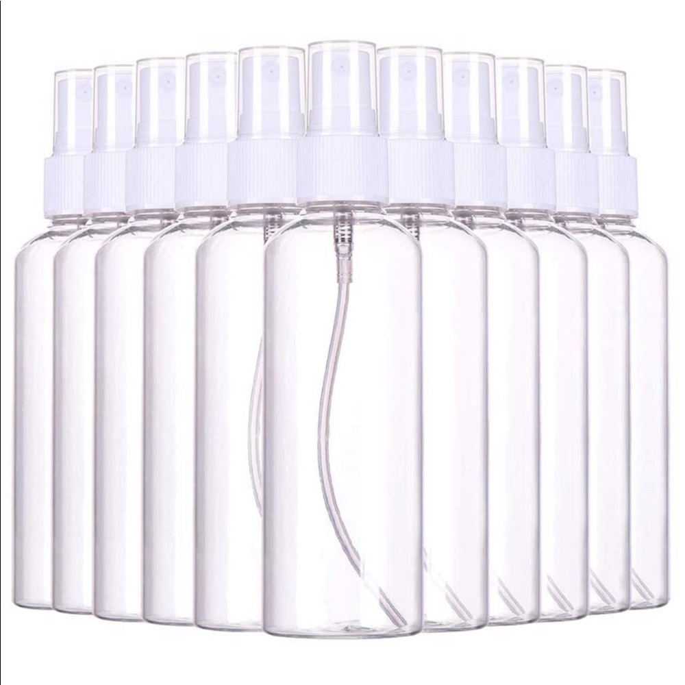 NWT:(12 PCS) 3.4oz Plastic Clear Spray Bottles